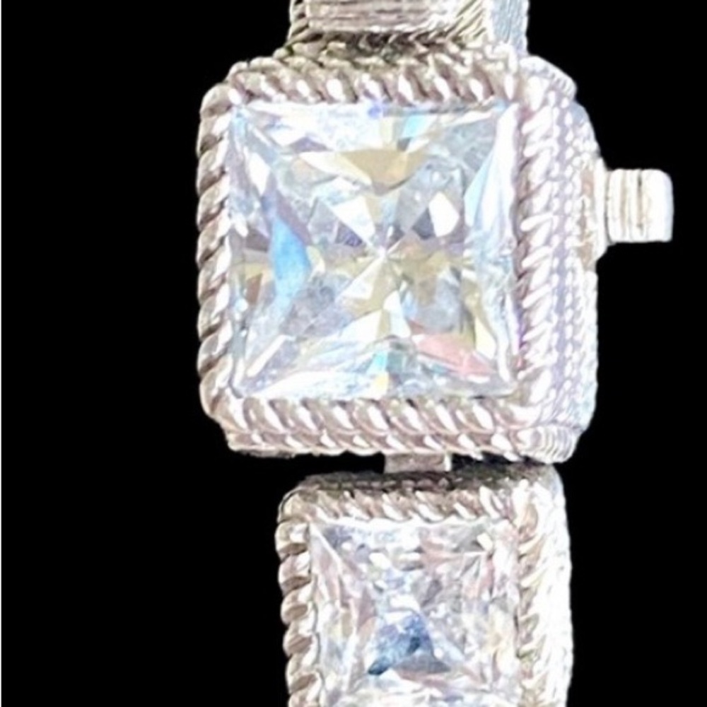 Judith Ripka .925 silver princess cut bracelet - Picture 2 of 5